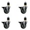 Service Caster 3.5'' Gray Poly Swivel 1-7/8'' Expanding Stem Caster Set with Brake, 4PK SCC-EX20S3514-PPUB-PLB-178-4 - alternate 1